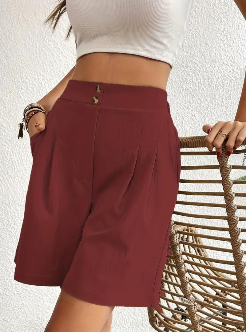 Shorts de Mujer de Tiro Alto Plisados-82558-8f85da08-c947-4e9f-b475-7bfa83e1d57a