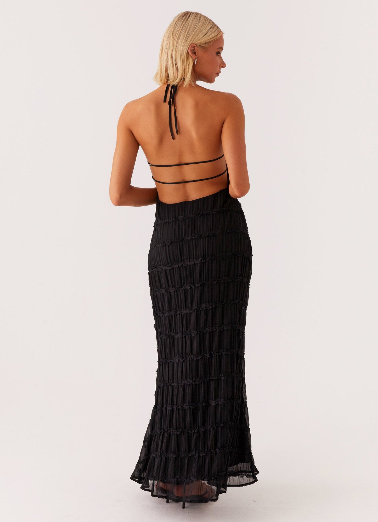 Vestido Maxi para Mujer – Cuello Halter, Tejido Texturizado, Elegante-83499-917ce8d3-c617-4424-a614-099e81b74ced