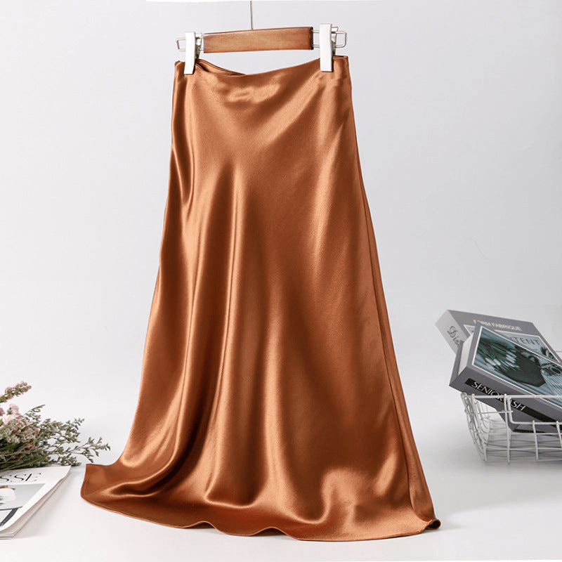 Falda Midi Elegante de Cintura Alta