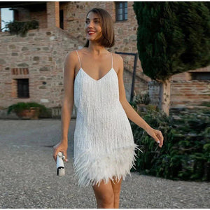 Vestido Mini Mujer – Flecos, Plumas, Tirantes Finos, Estilo Fiesta-83329-9608c6cc-2876-4275-a91f-373dc08e468e