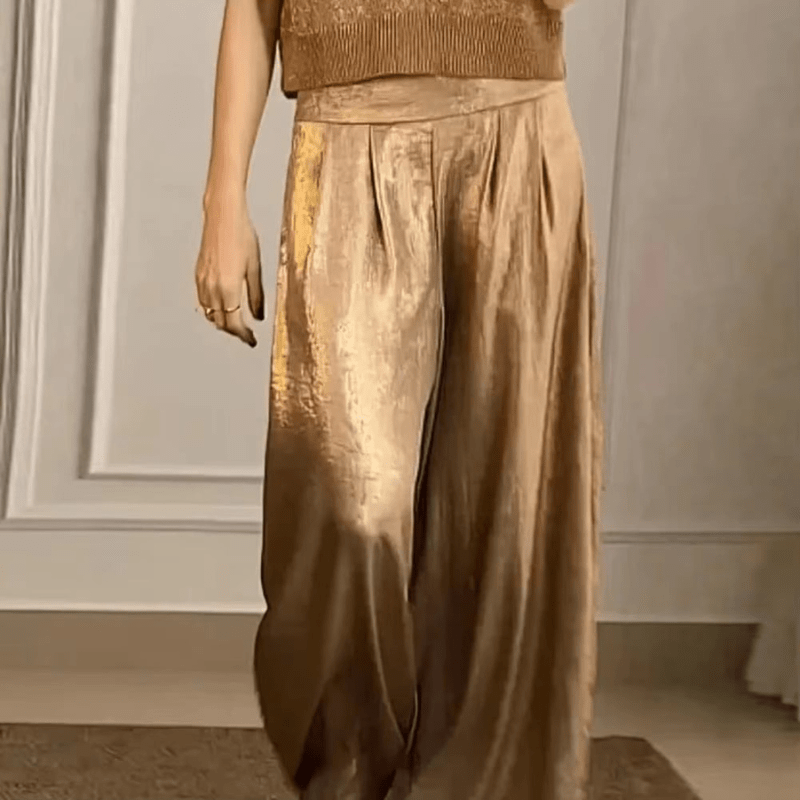 Pantalones Elegantes de Pierna Ancha