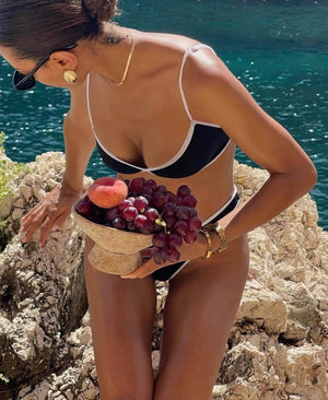 Bikini de Dos Piezas Mujer – Top Triángulo, Braguita Corte Alto, Ribete Contraste, Estilo Minimalista-81470-9b60e230-8e08-46c0-9313-ac659ac3411e