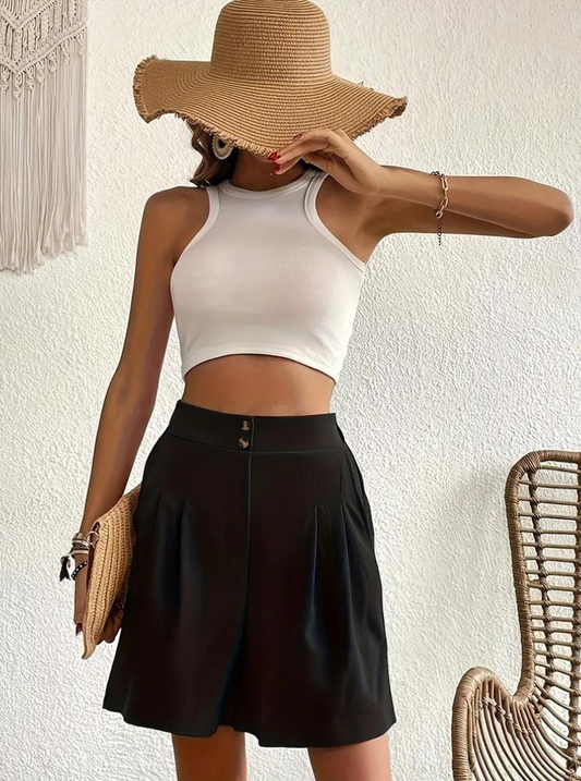 Shorts de Mujer de Tiro Alto Plisados-82558-9c0cd8b3-3636-4aee-a99b-f1c6378e35e3