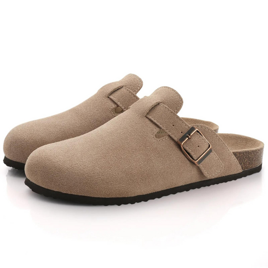 Mujer Zapatillas Destalonadas Ante Suela Corcho Hebilla Ajustable-82019-9e0d9dab-da83-4870-8fd4-8c2bacf80e8a