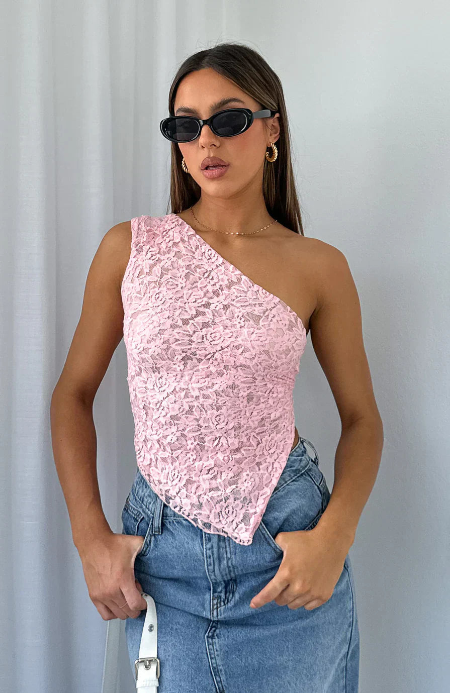 Vestido de Mujer – Encaje Asimétrico de Un Hombro, Elegante-83517-9f06ce7e-a84a-4e80-a852-b5ed48a93e1d