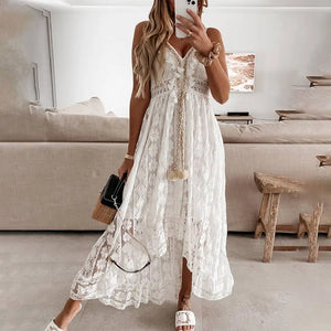 Vestido Midi Bohemio con Encaje Delicado