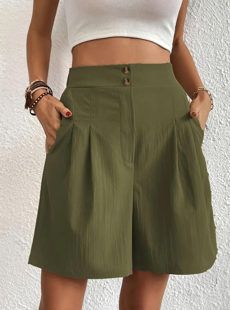 Shorts de Mujer de Tiro Alto Plisados-82558-a1c6c5da-7937-4ad2-9d8a-16448fa8fe16