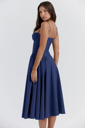 Vestido Midi para Mujer – Tirantes Finos, Corpiño Estructurado, Falda Plisada, con Bolsillos-83506-a4bbb472-fda4-4d54-be07-4486bec144b4