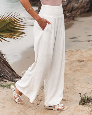 Pantalón Palazzo Fluido de Cintura Smock
