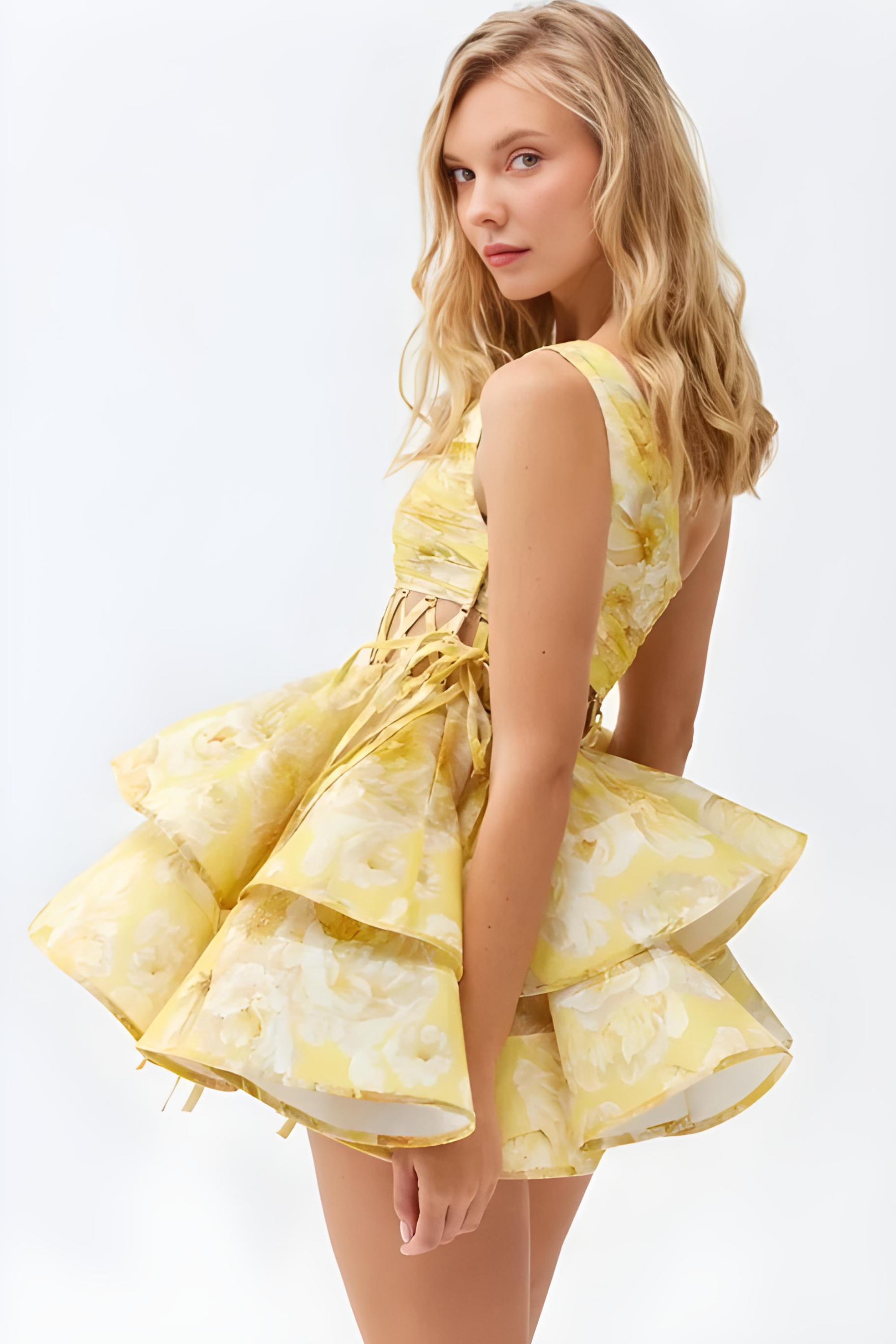 Vestido Asimétrico para Mujer – Estampado Floral, Un Hombro, Falda con Volantes-83680-aea732fb-9641-4c41-9e4d-0e0ffe742795