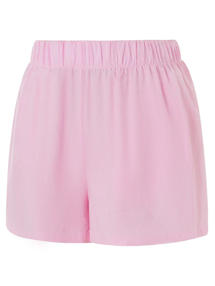 Shorts de Algodón para Mujer – Rayas, Cintura Elástica, Diseño Clásico-81738-b1e43884-e248-43a4-9ed5-7d9b710c70a6