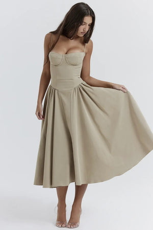 Vestido Midi para Mujer – Tirantes Finos, Corpiño Estructurado, Falda Plisada, con Bolsillos-83506-b5d3d5e9-6194-4caf-8958-4d196807003b