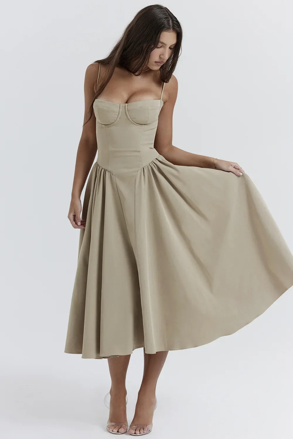 Vestido Midi para Mujer – Tirantes Finos, Corpiño Estructurado, Falda Plisada, con Bolsillos-83506-b5d3d5e9-6194-4caf-8958-4d196807003b