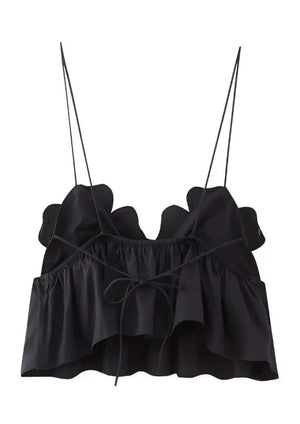Top con Detalles Florales y Peplum