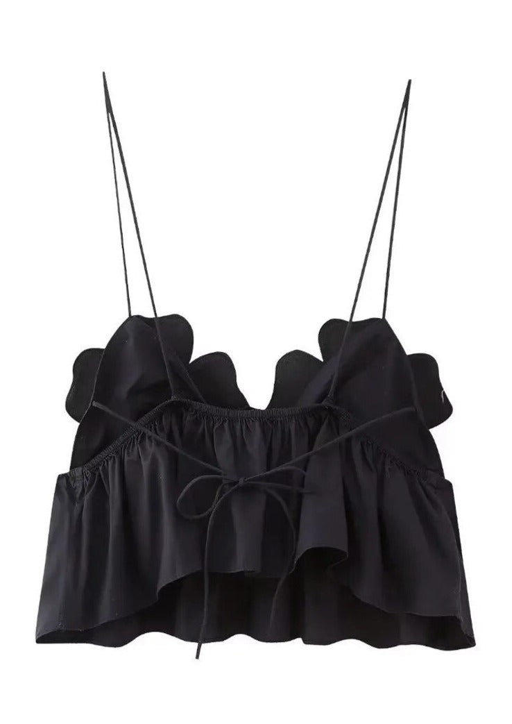 Top con Detalles Florales y Peplum