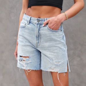 Shorts Vaqueros de Mujer – Distressed con Aberturas Laterales, Corte Moderno-83378-ba7d56dd-1372-44fd-b562-c45fa8b0de7f