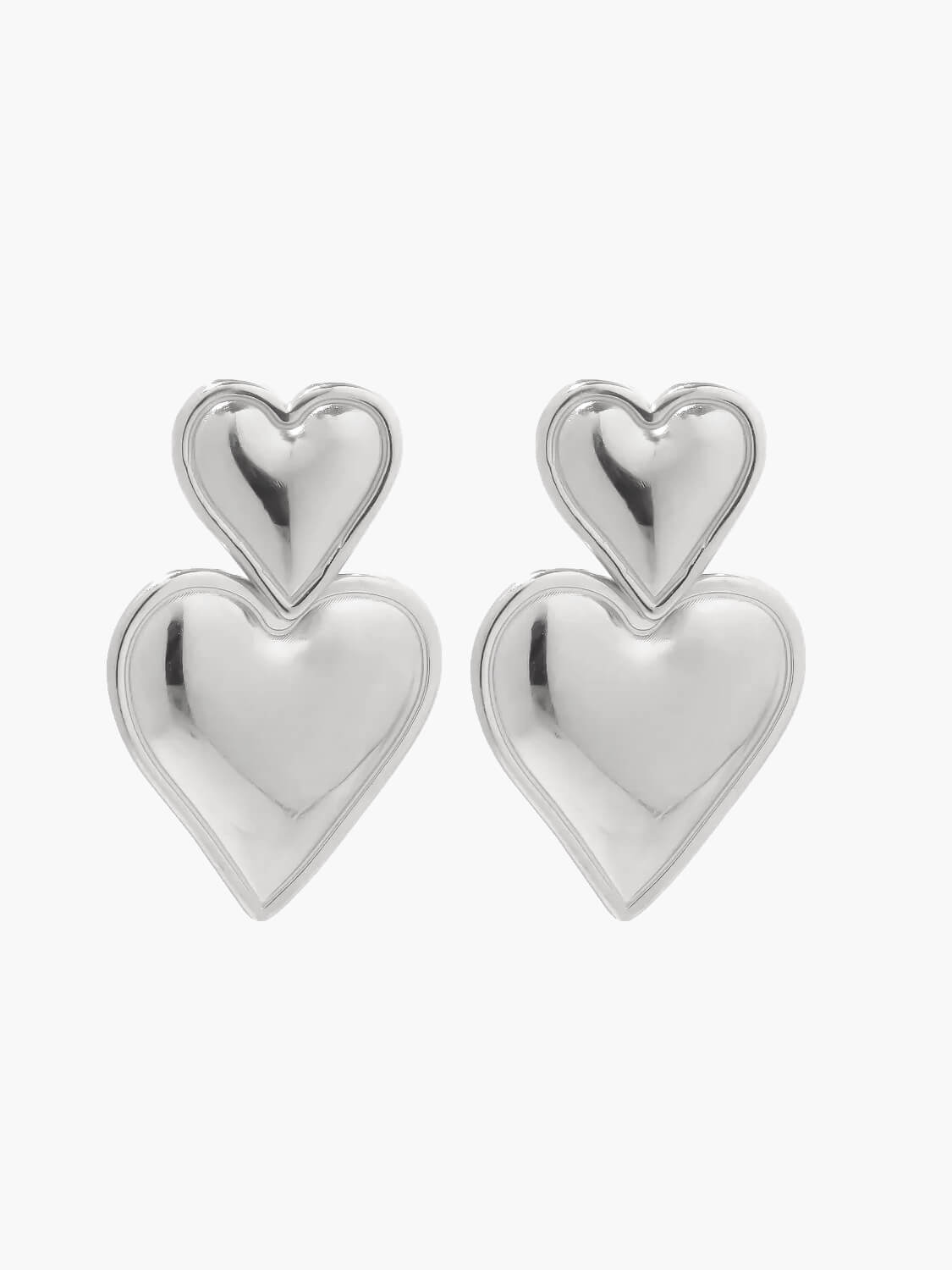 Pendientes Corazón Apilado - Diseño Moderno