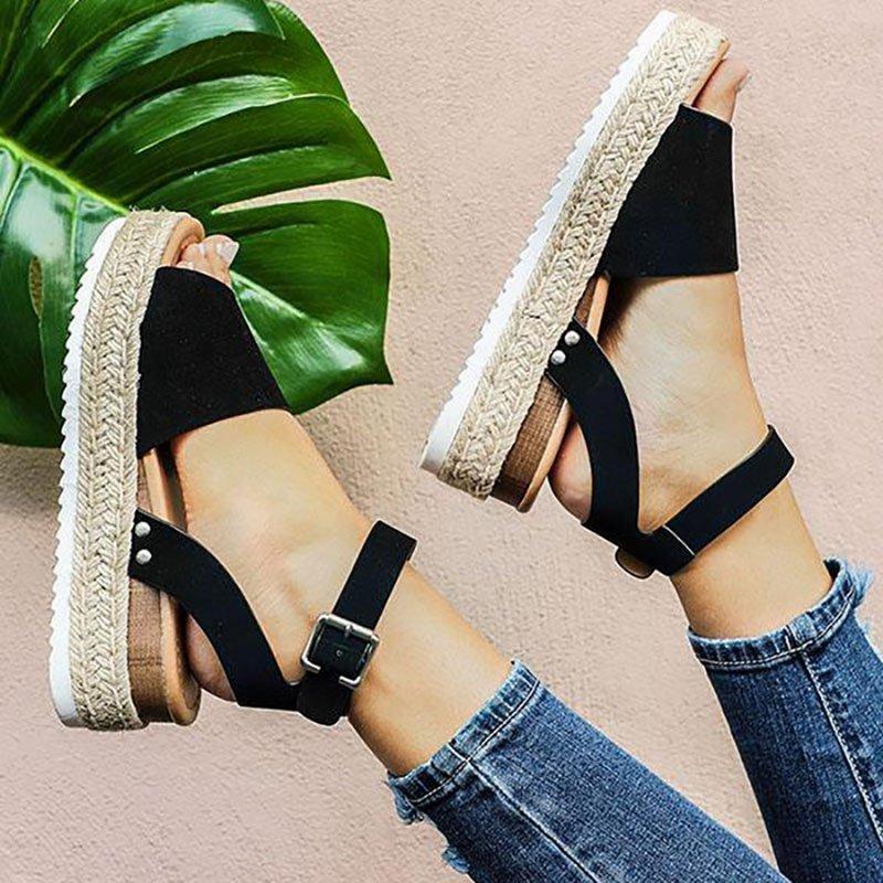 Sandalias Plataforma Tejida: Estilo Casual