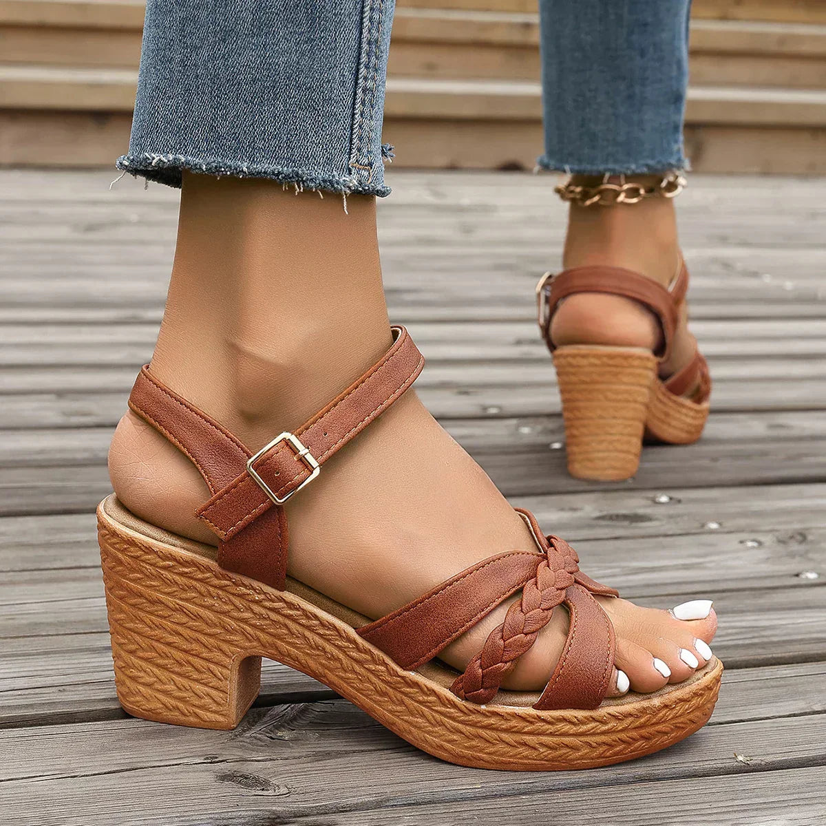 Sandalias Plataforma Trenzada