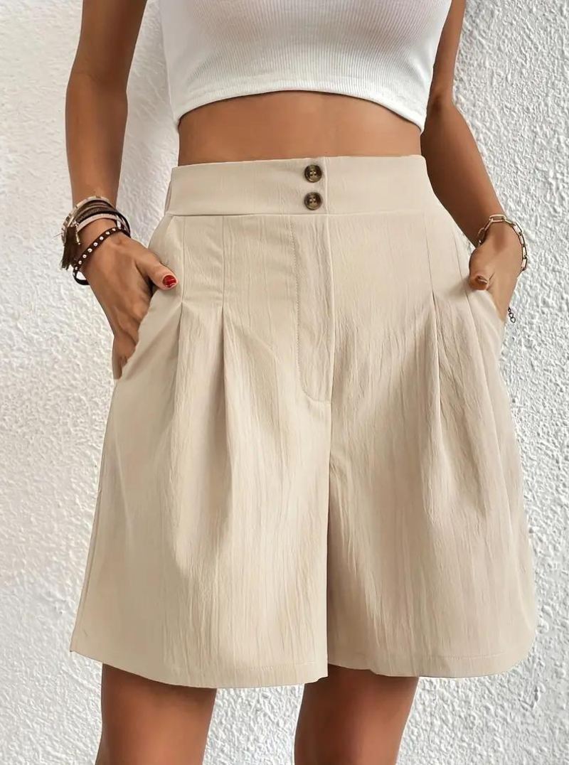 Shorts de Mujer de Tiro Alto Plisados-82558-d78965aa-3223-4a7c-8311-700e20d4114d