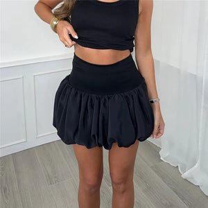 Minifalda Mujer – Diseño de Cintura Alta con Bajo Burbuja, Estilo Moderno-83340-d7d39f63-0727-44ed-8eff-7d58c50755a6