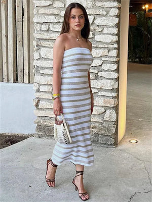 Vestido de Punto Sin Tirantes Rayas Mujer - Estilo Versátil Verano Casual y Noche-81460-d8ed5fb8-953d-448f-a340-0570781f6856