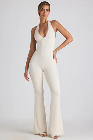 Mono Acanalado de Mujer Cuello Halter Pierna Acampanada Ajustado, Vela Official-83502-d9a8783a-d00a-4abf-9508-89315dc2cac5