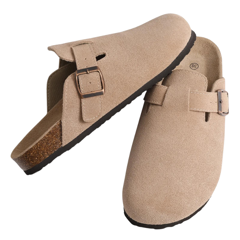 Mujer Zapatillas Destalonadas Ante Suela Corcho Hebilla Ajustable-82019-de5f0b65-4e6a-4a35-a2e7-179107a15b40
