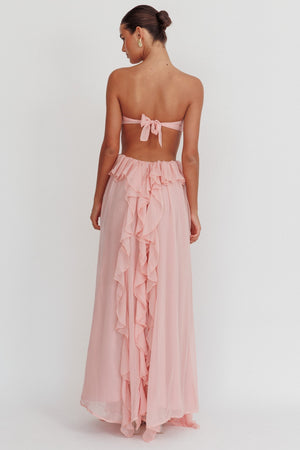 Vestido Strapless Mujer con Cut-Out, Volantes y Silueta Elegante-83518-e16f8697-fd00-4d5e-8e2b-4508c40bdb55