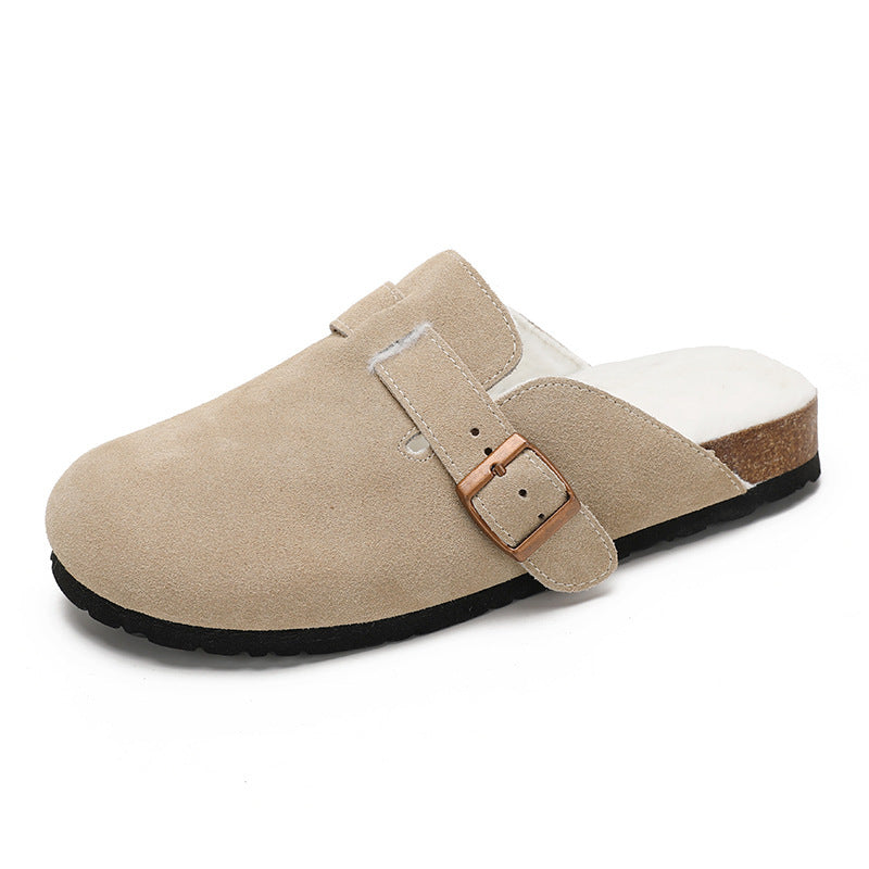 Mujer Zapatillas Destalonadas Ante Suela Corcho Hebilla Ajustable-82019-e4006714-3d48-46b8-9800-1299cdcc2322