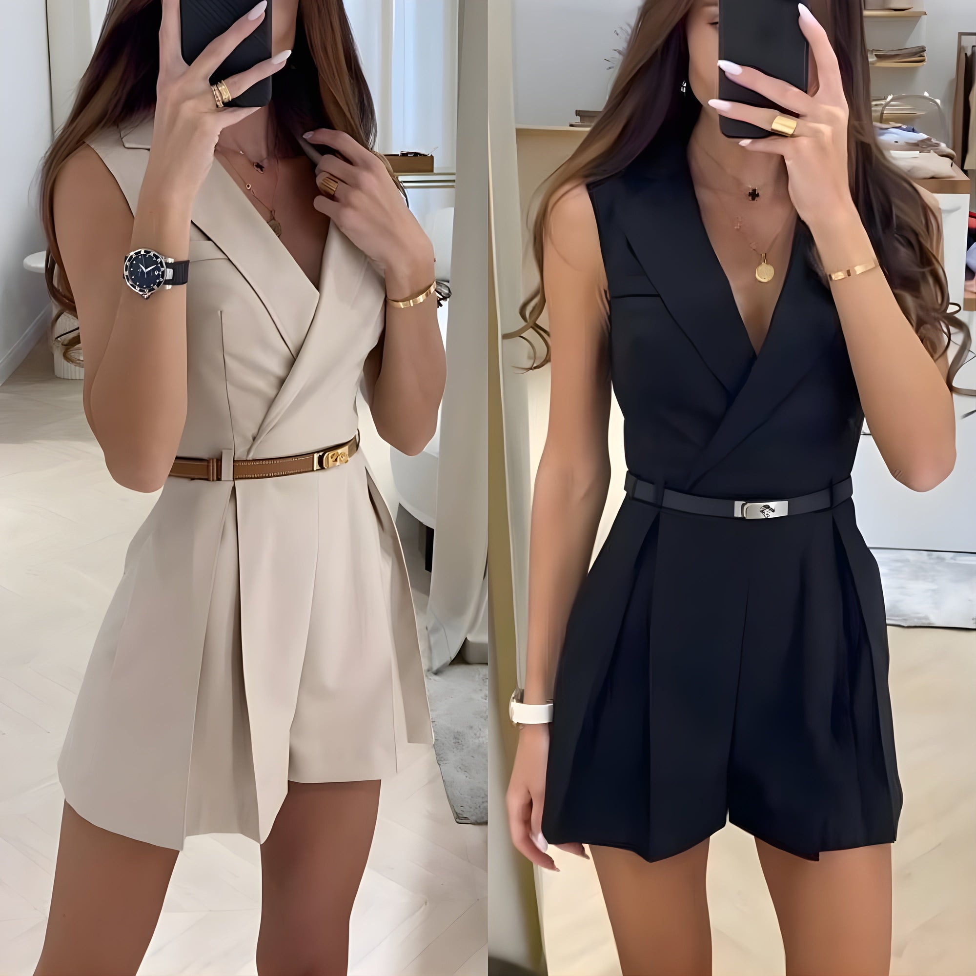 Elegancia Moderna: Vestido/Mono Cintura Definida
