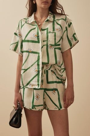 Conjunto Camisero y Shorts Estampado Geométrico