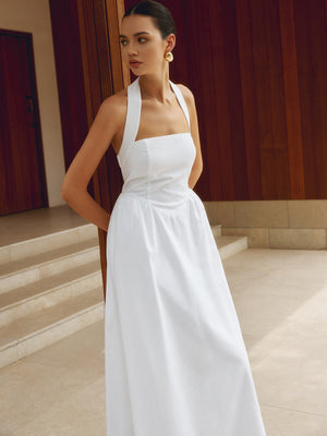 Vestido Halter Elegante – Silueta A-Line