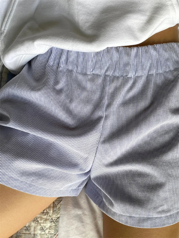Shorts de Algodón para Mujer – Rayas, Cintura Elástica, Diseño Clásico-81738-f9ffa6b3-171b-4bcc-8f99-c997b6f1cff3